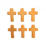 Cukrowa dekoracja na tort KRZYŻE ZŁOTE małe 6szt