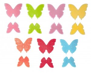 Motylki Cukrowe na Tort – KOLOROWY MIX PŁASKIE 14 szt.