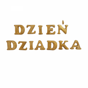 Zestaw Cukrowych Literek - DZIEŃ DZIADKA | Dekoracja na Torty i Wypieki 5 kompletów
