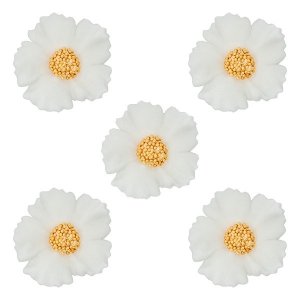 Duże kwiaty cukrowe na tort CHABER 5szt białe