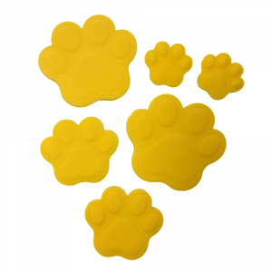 Dekoracja cukrowa PSIE ŁAPKI żółte 6 szt. Psi Patrol
