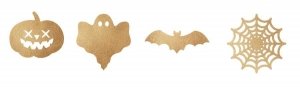 PŁATKI ZŁOTA JADALNEGO HALLOWEEN dekoracja na tort GOLD 24 wzory