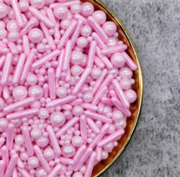 Posypka cukrowa BABY PINK 100 g – różowa dekoracja do tortów i deserów