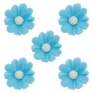 Duże kwiaty cukrowe na tort STOKROTKA 5szt niebieskie
