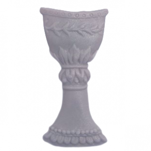 Cukrowa dekoracja na tort SREBRNY KIELICH komunia 1szt