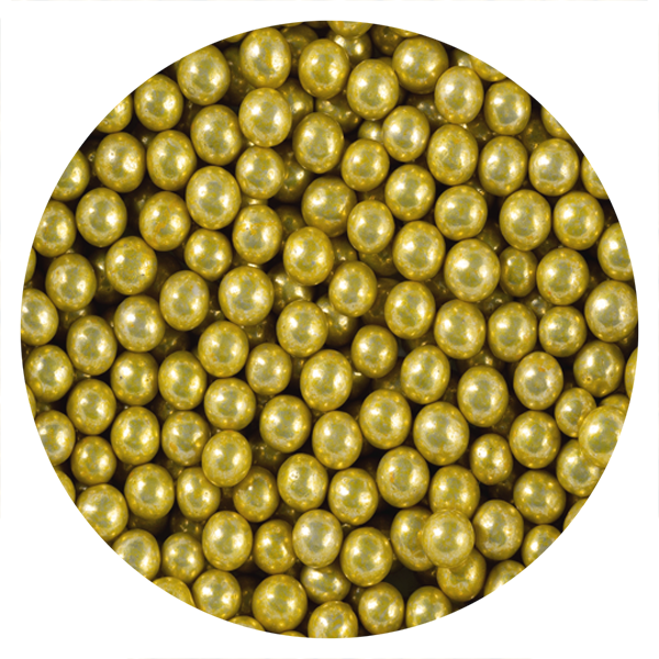 Cukrowe PEREŁKI włoskie na tort ZŁOTE 6mm 1kg