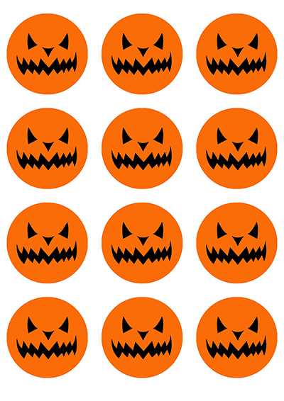 Duże opłatki na muffinki Halloween 12szt v6b