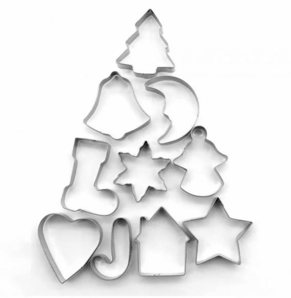 Foremki metalowe do ciastek Bożonarodzeniowe 10 szt – zestaw