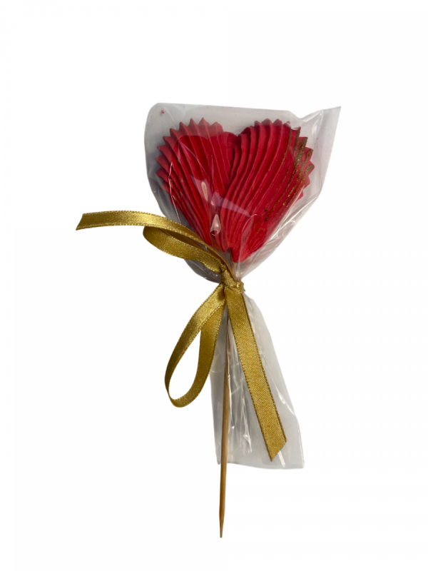 Lizaki bezowe serca czerwone 4szt