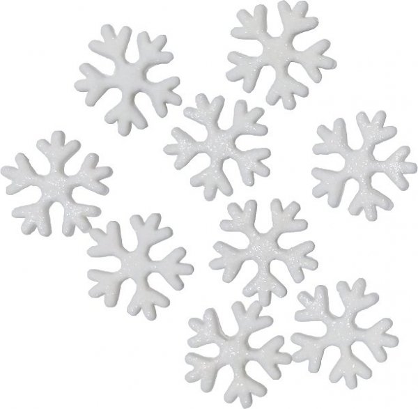 Dekoracja cukrowa - Płatki śniegu - 10 szt