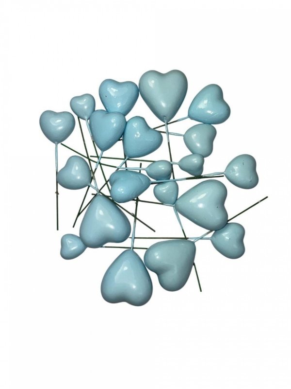 Toppery do dekoracji SERCA NIEBIESKIE 20 szt.