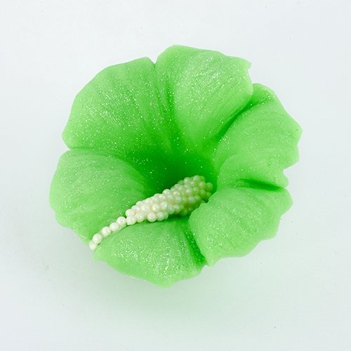 Cukrowy HIBISKUS kwiatek z masy cukrowej - PISTACJOWY 1szt