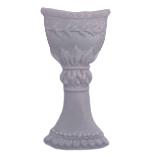 Cukrowa dekoracja na tort SREBRNY KIELICH komunia 1szt