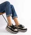 Czarno-beżowe sneakersy damskie Renetta