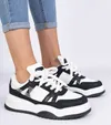 Czarno-białe sneakersy z grubymi sznurówkami Luciana