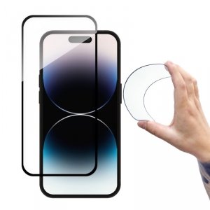Szkło hartowane na ekran iPhone 14 Pro Max elastyczne z czarną ramką Flexi Nano Glass