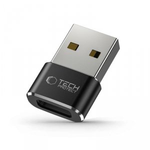 Adapter przejsciówka USB-A (męski) - USB-C (żeński) - czarny