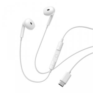 Słuchawki przewodowe douszne USB-C - białe
