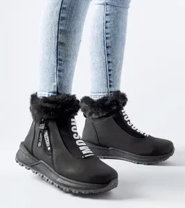 Czarne ocieplane wysokie sneakersy Oneglia