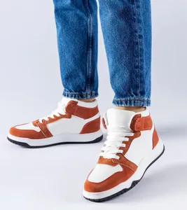 Biało-brązowe sneakersy za kostkę Elizabeth