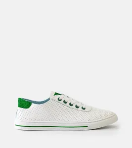 Trampki damskie białe perforowane sneakersy sznurowane Ruala