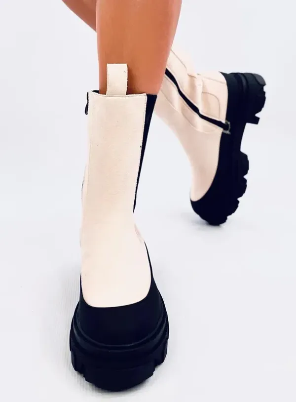 Botki sztyblety wysokie TELMA BEIGE