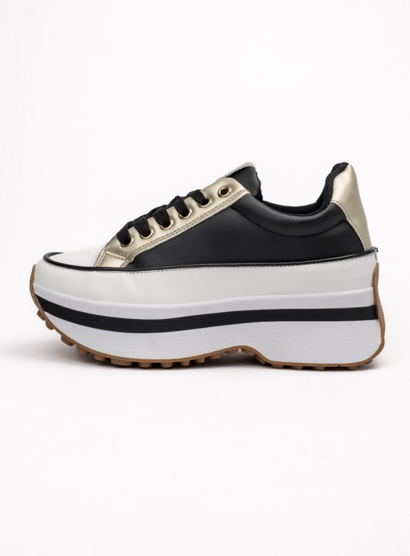 Damskie Sneakersy BLAIR BLACK– Wyrazista Platforma i Błyszczące Akcenty