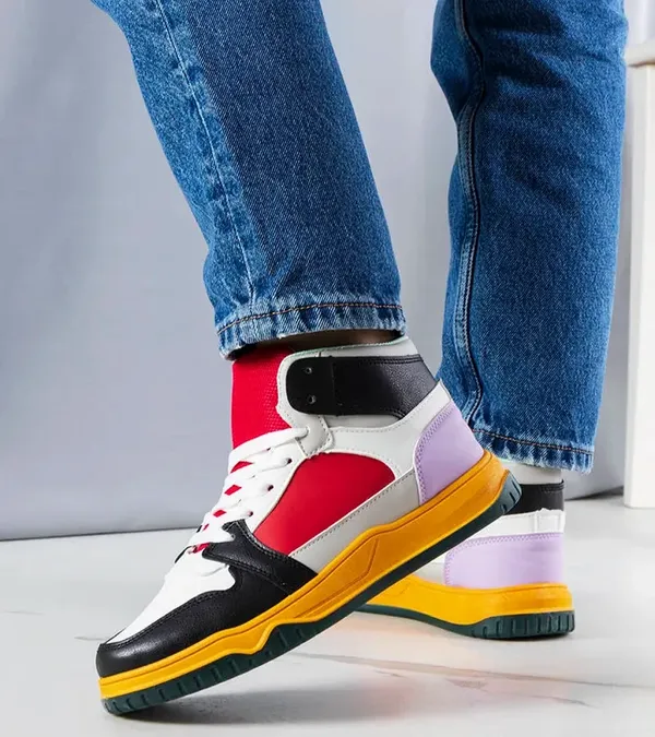 Czarno-czerwone sneakersy za kostkę Elizabeth