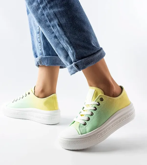 Żółto-zielone trampki Big Star LL274A186