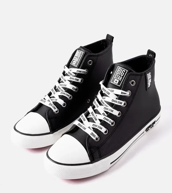 Czarne wysokie trampki męskie Big star KK174346