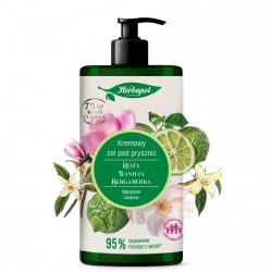 HERBAPOL Żel pod prysznic kremowy róża – wanilia – bergamotka, 740 ml