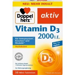 Witamina D3 2000 j.m. Suplement diety, Doppelherz, 50 tabletek