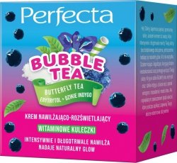 PERFECTA Bubble Tea Krem do twarzy nawilżająco-rozświetlający Butterfly Tea, Erytrytol + Dzikie Indygo 50 ml