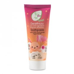 Pasta dla dzieci od pierwszego ząbka, ALOES i RUMIANEK, 100% jadalnych składników, malinowa, Pierpaoli Biocontè Baby, 75ml