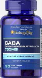 GABA 750 mg, Puritan's Pride, 90 kapsułek
