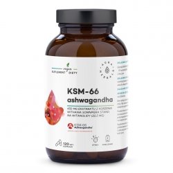 Ashwagandha, KSM-66 Korzeń 450 mg, Aura Herbals, 120 kapsułek