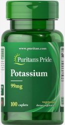 Potas Glukonian 99 mg, Puritan's Pride, 100 tabletek