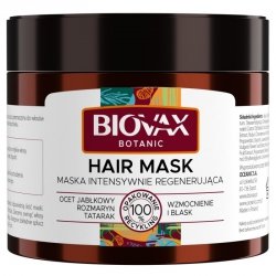 L`BIOTICA Biovax Botanic Maska do włosów intensywnie regenerująca - Ocet Jabłkowy,Rozmaryn i Tatarak 250ml