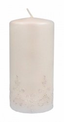 ARTMAN Boże Narodzenie Świeca ozdobna Tiffany - walec średni biały 1szt