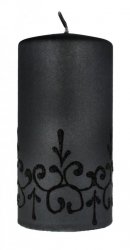 ARTMAN Boże Narodzenie Świeca ozdobna Tiffany - walec średni czarny 1szt