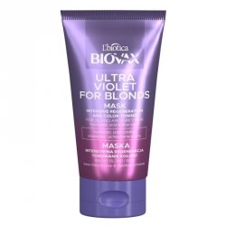 L`BIOTICA Biovax Ultra Violet for Blonds Maska Intensywna Regeneracja i Tonowanie Koloru do włosów blond i siwych 150ml