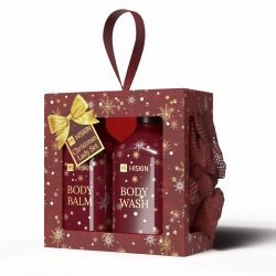 HISKIN Zestaw prezentowy dla kobiet Balsam do ciała + Żel do mycia ciała + Myjka do ciała