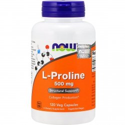 L-Prolina 500 mg, NOW Foods, 120 kapsułek