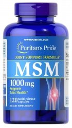 MSM (siarka organiczna) 1000 mg, Puritan's Pride, 120 kapsułek