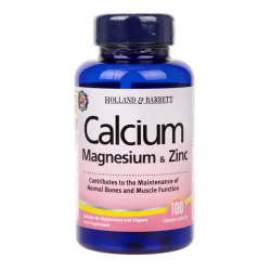 Calcium Magnesium & Zinc, Wapń, Magnez i Cynk, Holland & Barrett, 100 tabletek