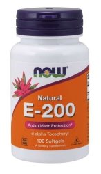 Witamina E Vitamin E-200 Natural, Now Foods, 100 kapsułek