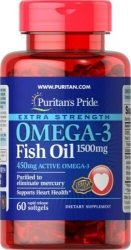 Olej Omega-3 1500 mg, Puritan's Pride, 60 kapsułek