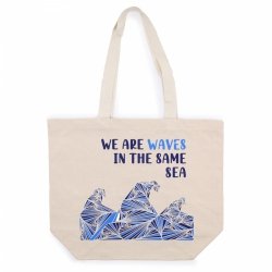 Torba Bawełniana z Nadrukiem - We are Waves - Naturalny