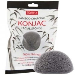 Губка KONJAC для умывания с активированным углем, Beauty Formulas