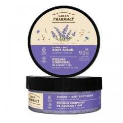 Peeling cukrowo-solny do ciała Lawenda + Olej lniany, GREEN PHARMACY, 200ml